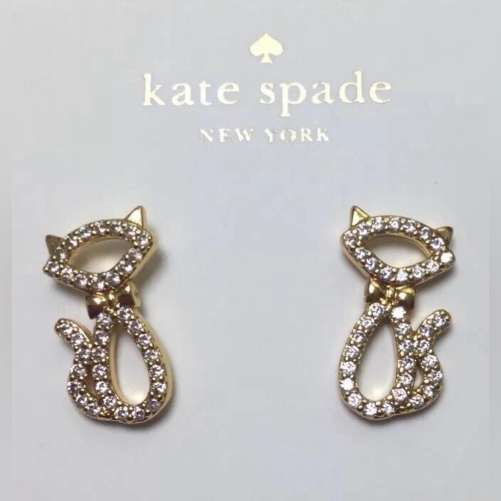 KATE SPADE ♠️ “Jazz Things Up” cat earrings. NWOT